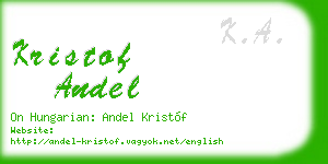 kristof andel business card