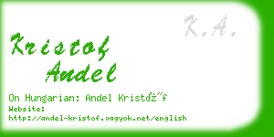 kristof andel business card